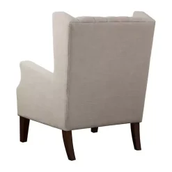 Ivory Button Tufted Accent Chair