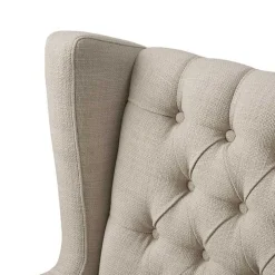Ivory Button Tufted Accent Chair