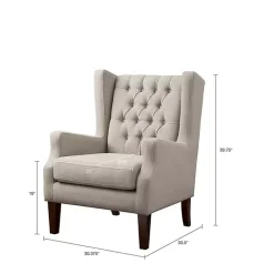 Ivory Button Tufted Accent Chair
