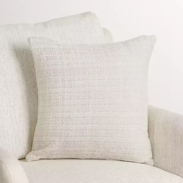 Ivory Chenille Textured Pillow