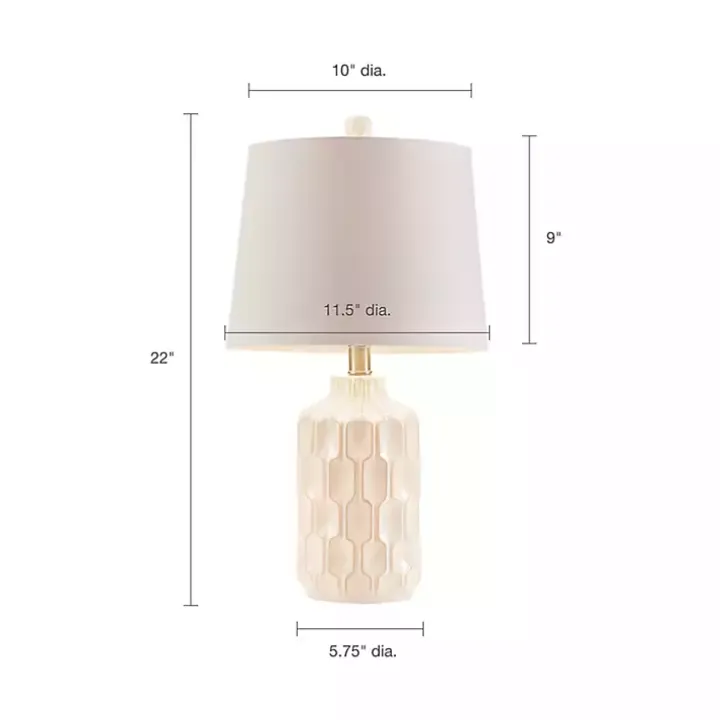 Ivory Contour Ceramic Table Lamp