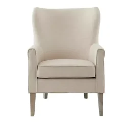 Ivory Curved Wingback Accent Chair