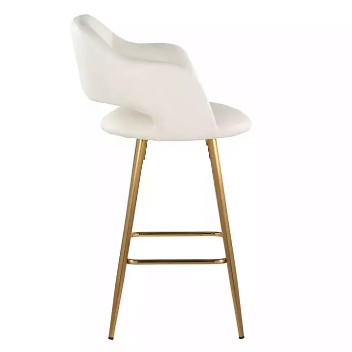 Ivory Faux Leather Marge Counter Stools, Set of 2