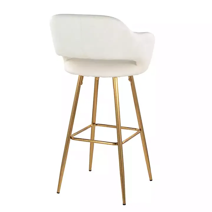 Ivory Faux Leather Marge Bar Stools, Set of 2