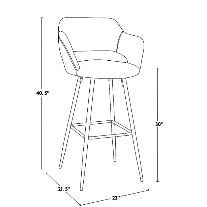 Ivory Faux Leather Marge Bar Stools, Set of 2