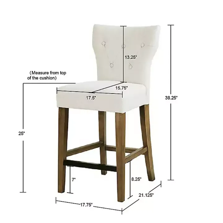 Ivory Harrison Tufted Counter Stool