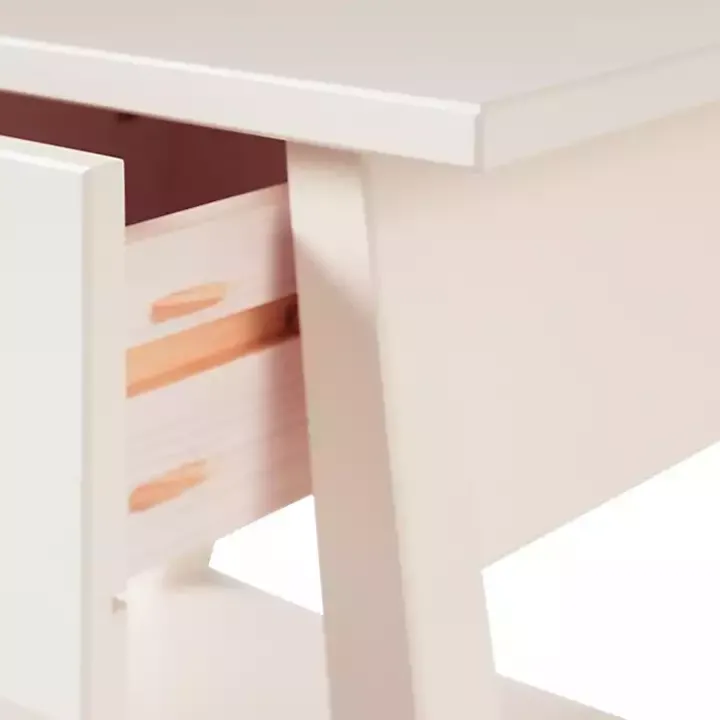 Ivory Japandi Pull-Ring Accent Table