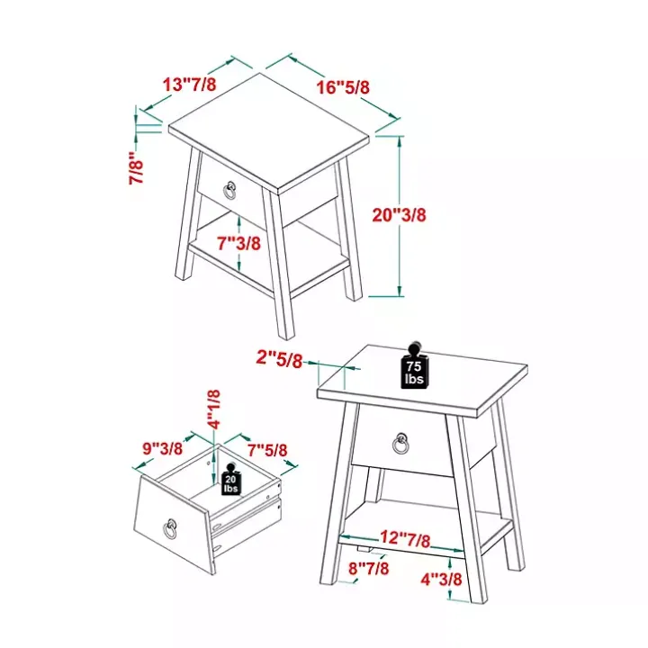 Ivory Japandi Pull-Ring Accent Table