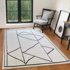Ivory Moroccan Area Rug, 5x7