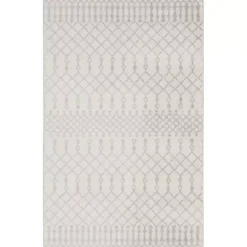 Ivory Moroccan Trellis Area Rug, 4x6