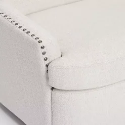 Ivory Nailhead Wingback Swivel Accent Chair