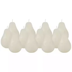 Ivory Pear Shaped Candles, Set of 12
