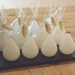 Ivory Pear Shaped Candles, Set of 12