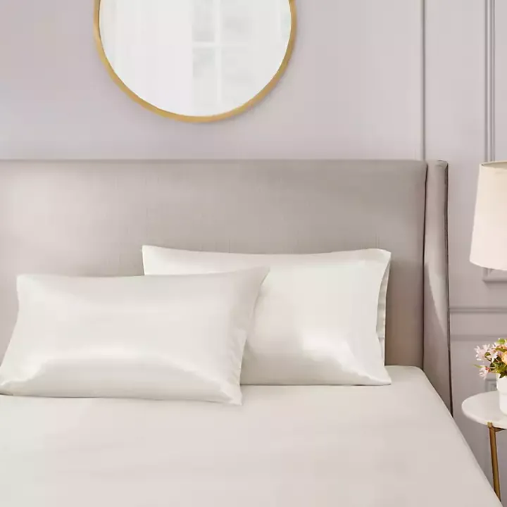 Ivory Satin Standard 2-pc. Pillow Case Set