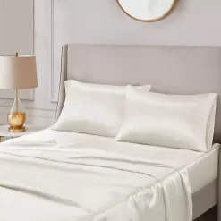 Ivory Satin Standard 2-pc. Pillow Case Set