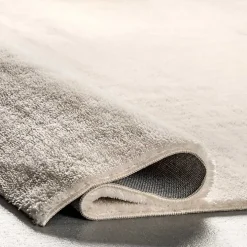 Ivory Shag Washable Area Rug, 8x10