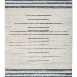 Ivory Striated Sphere Washable Area Rug, 7x10