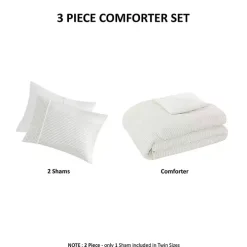Ivory Striped Oversized King 3-pc. Comforter Set