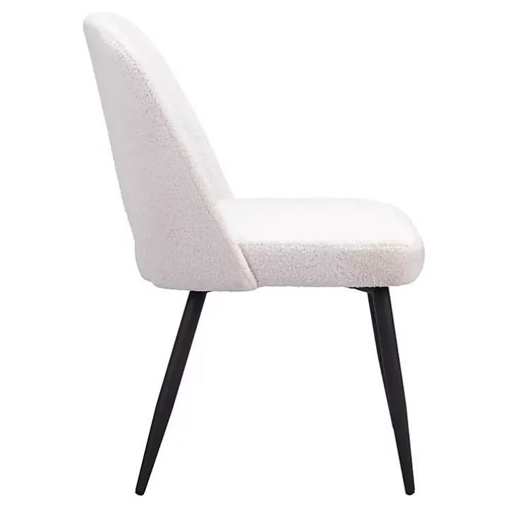 Ivory Teddy Upholstered Dining Chairs, Set of 2