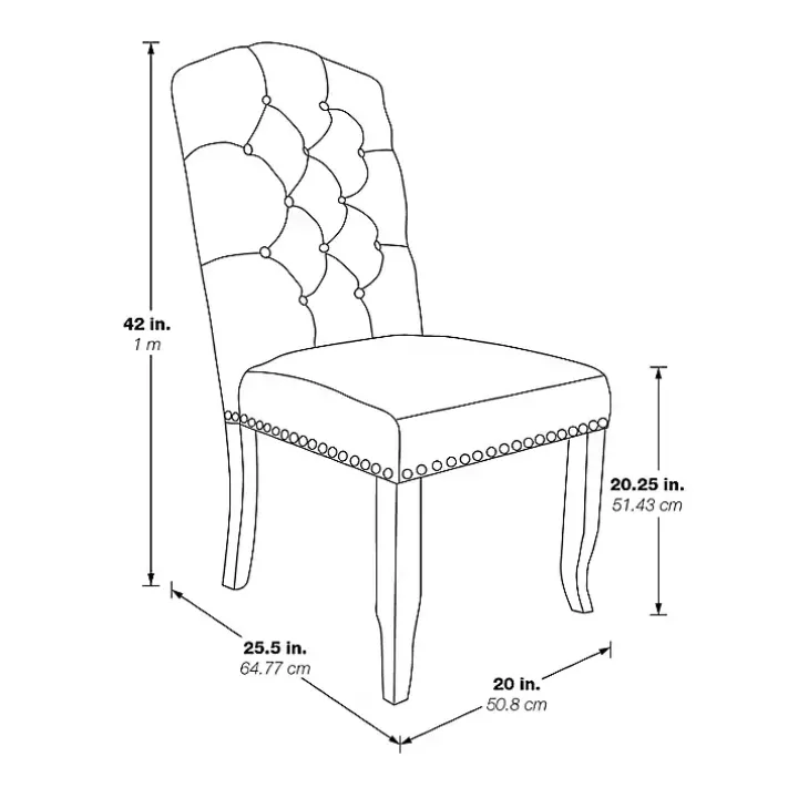 Ivory Upholstered Nailhead Trim Dining Chair