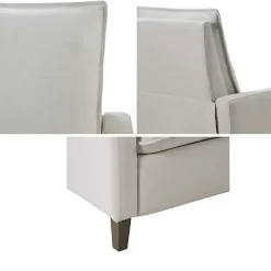 Ivory Upholstered Push-Back Recliner