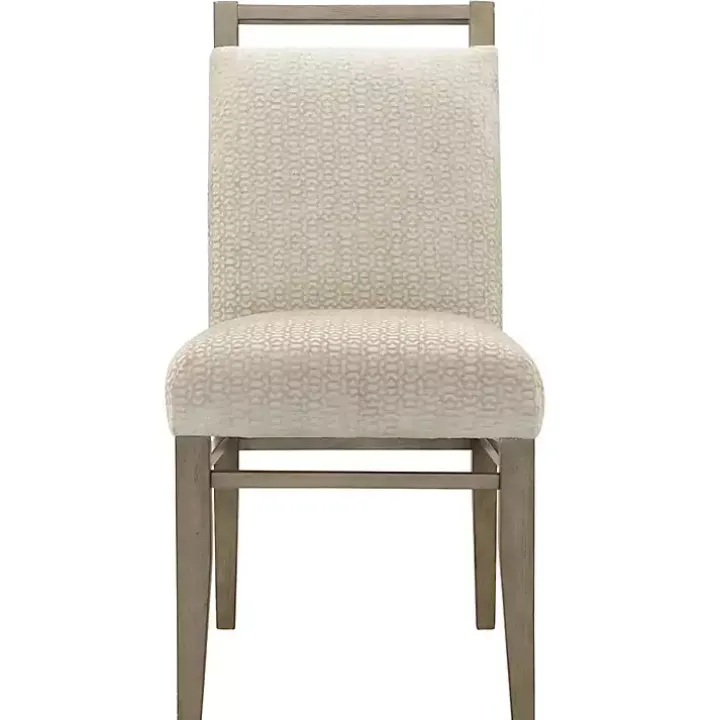 Ivory Upholstered Wooden Dining Chairs, Set of 2