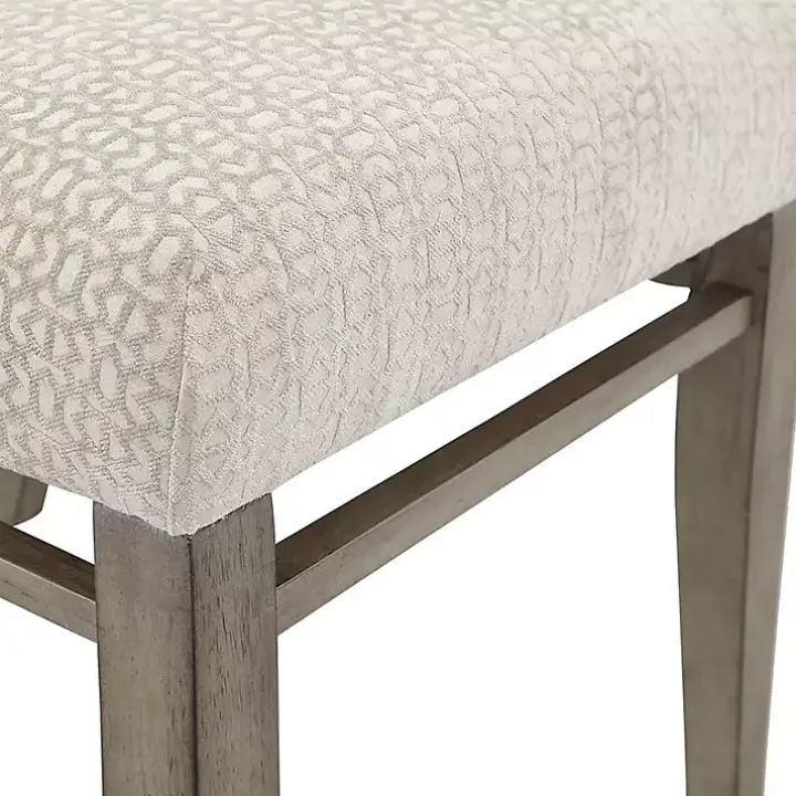 Ivory Upholstered Wooden Dining Chairs, Set of 2