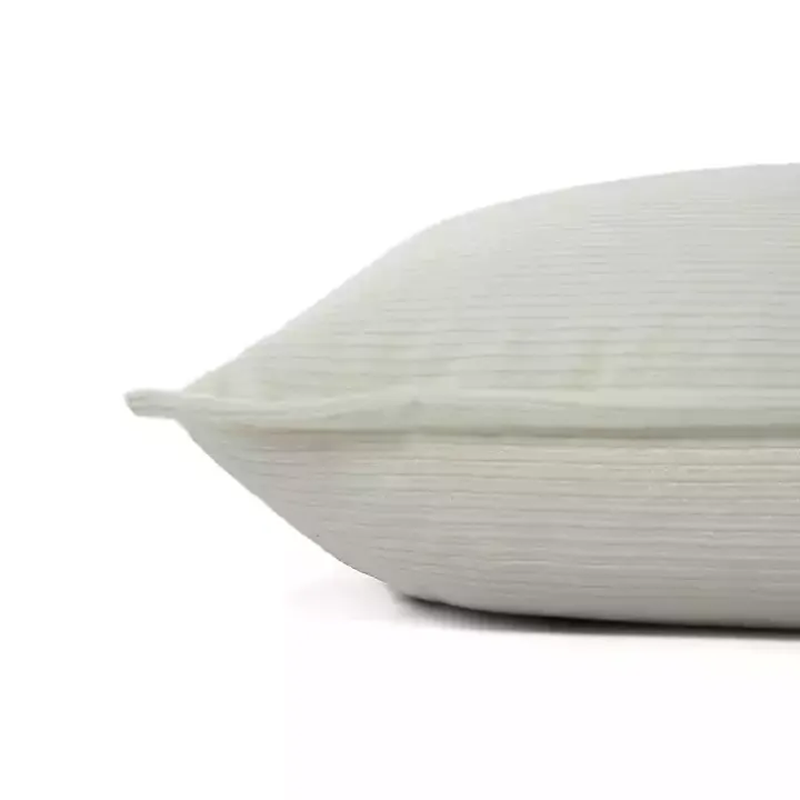 Ivory Velvet Corduroy Flange Throw Pillow