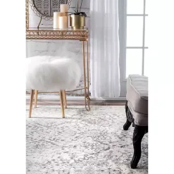 Ivory Vintage Odell Square Area Rug, 8 ft.