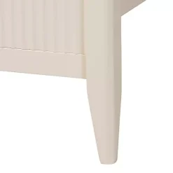 Ivory Wood Fluted Headboard Primrose Queen Bed