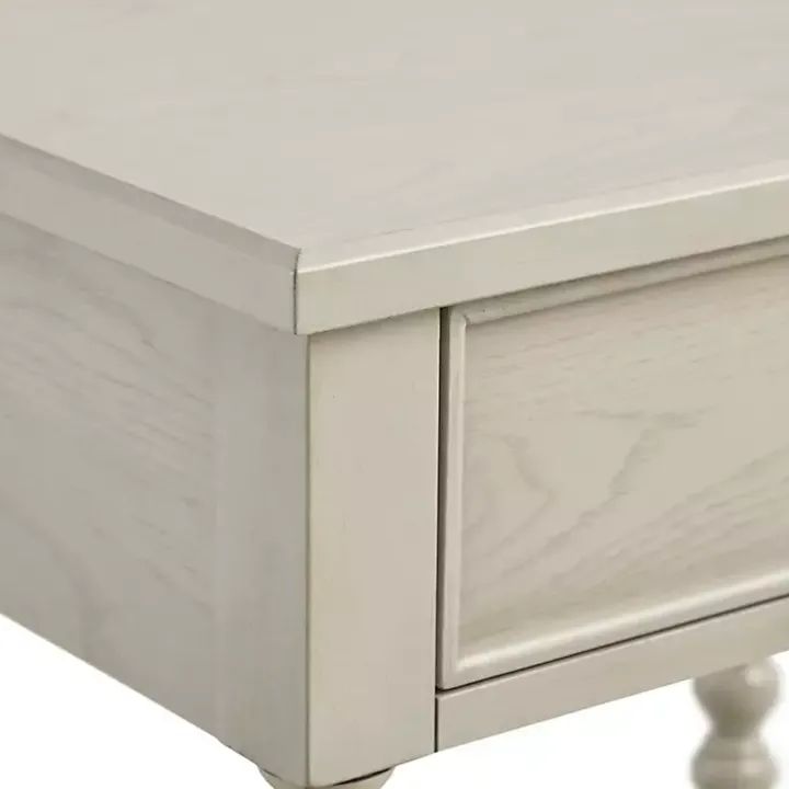 Ivory Wood Turned Legs Nightstand