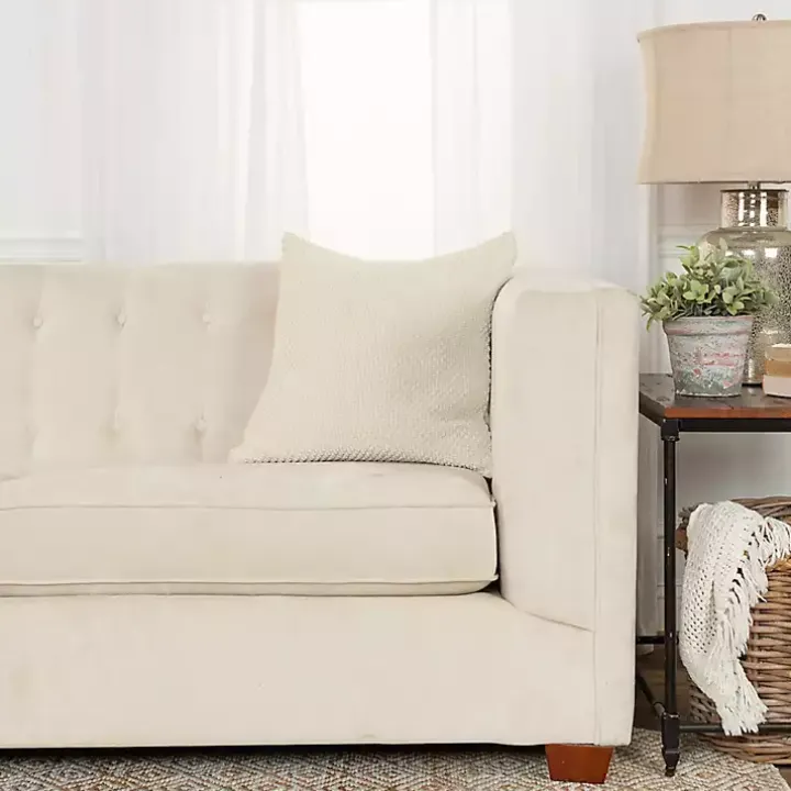 Ivory Woven Nubby Pillow