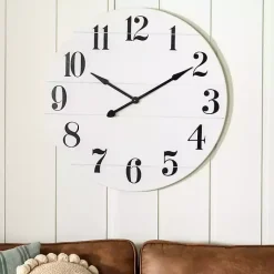 Jake White and Black Wooden Wall Clock
