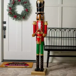 Jolly Nutcracker Wooden Outdoor Statue