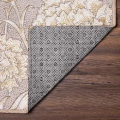 Kalini Natural Floral Washable Runner, 2x7