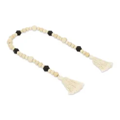 Kara Black Beaded Wood Polygon Decorative Garland