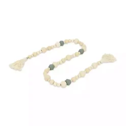 Kara Blue Beaded Wood Polygon Decorative Garland