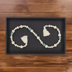 Kara Blue Beaded Wood Polygon Decorative Garland