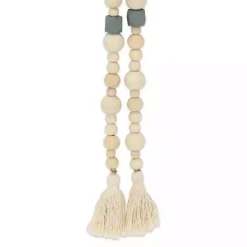 Kara Blue Beaded Wood Polygon Decorative Garland