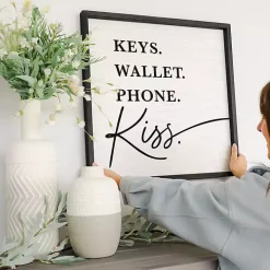 Keys Wallet Kiss Framed Wall Plaque