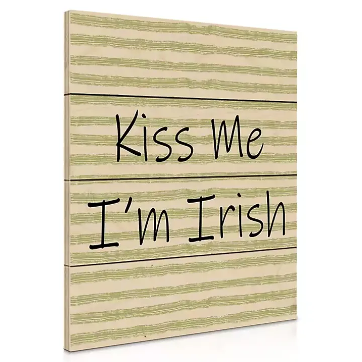 Kiss Me I'm Irish Wood Pallet Art Print
