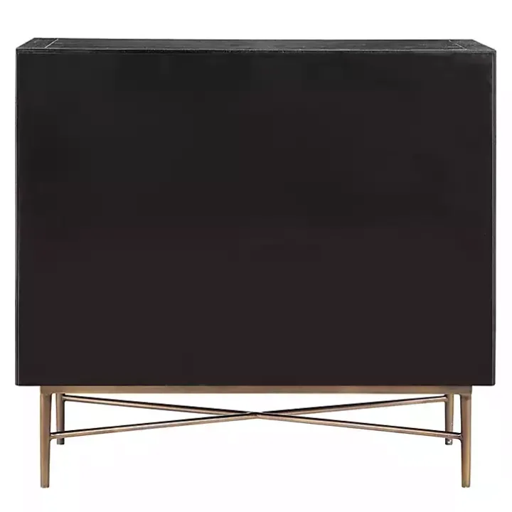 Laini Distressed Black Modern Carved Cabinet