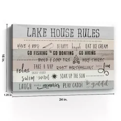 Lake House Rules Giclee Canvas Art Print