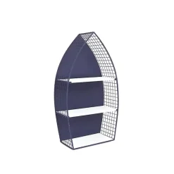 Large Navy and White Rowboat Bookshelf, 30 in.