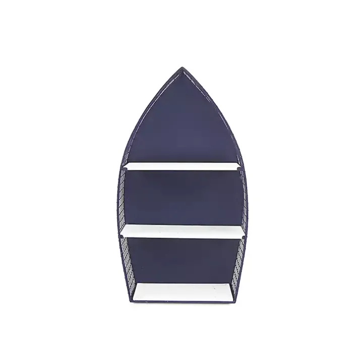 Large Navy and White Rowboat Bookshelf, 30 in.
