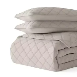 Latte Stitched Diamond 3-pc. King Quilt Set