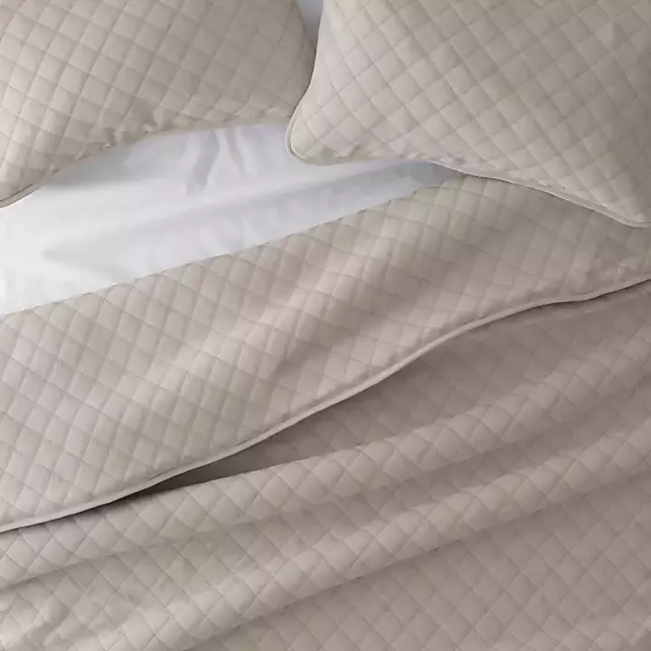 Latte Stitched Diamond 3-pc. King Quilt Set