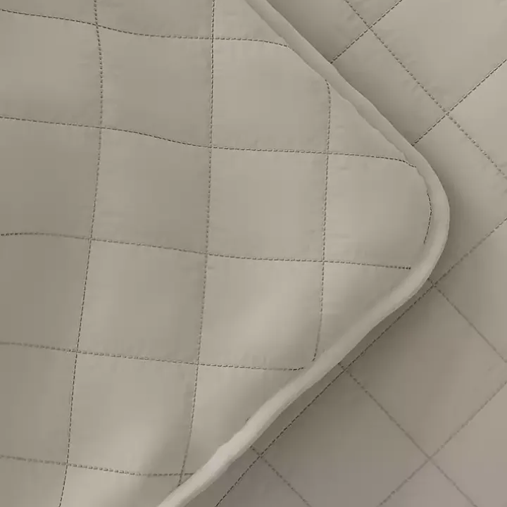 Latte Stitched Diamond 3-pc. King Quilt Set
