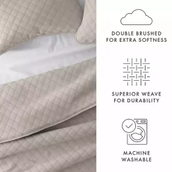 Latte Stitched Diamond 3-pc. King Quilt Set