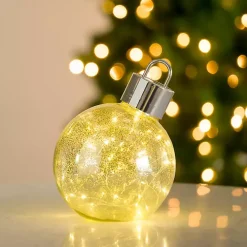 LED Silver Mercury Glass Ornament, 10 in.